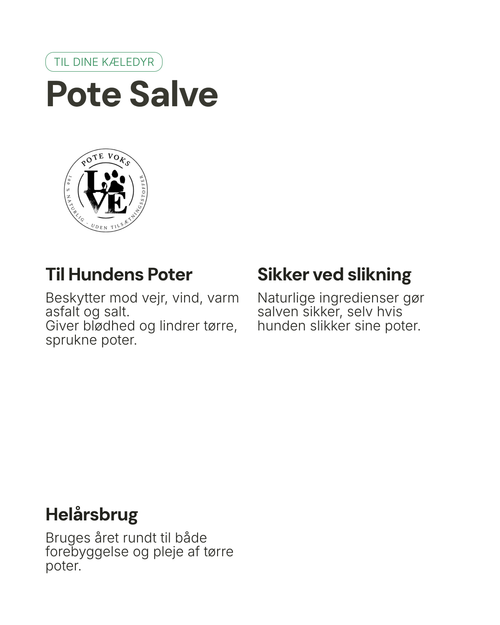 Hunde potesalve -  Naturlig pleje til hundepoter
