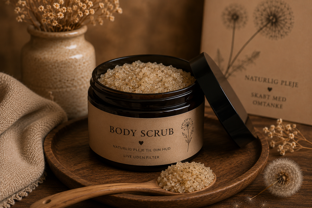 🌿Mælkebøtte Body Scrub – Naturlig eksfoliering med økologisk kokosolie